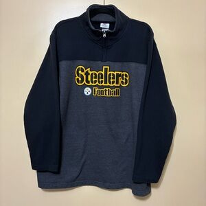 Pittsburgh Steelers 1/4 Zip Pullover Men XL Gray Black NFL Team Apparel